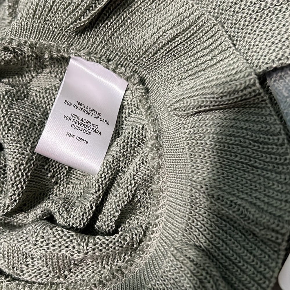 NWT Joseph A. Sea Grass Green Open Front Ruffle Cardigan Wrap Knit Vest S - Picture 10 of 11